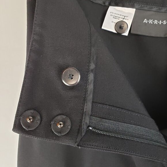 Akris Black Wool Blend Ankle Dress Pants Minimalist Classic Work Staple Size 8 - Picture 6 of 8